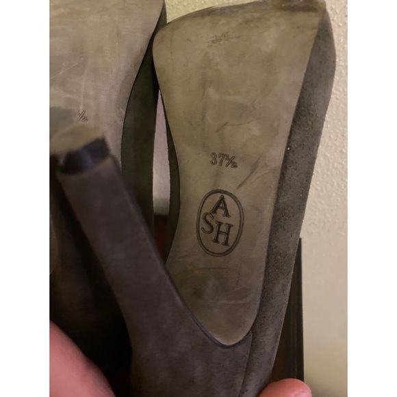 ASH Taupe Platform Suede Pump High Heels Size 7.5 - Picture 9 of 9